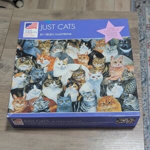 Vintage 90's Jigsaw Puzzle by Helen Vladykina "Just Cats"
